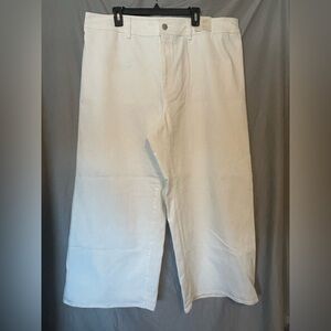 White High-Rise Sailor Wide-Leg Pants Comfort Stretch Size 20 Universal Thread